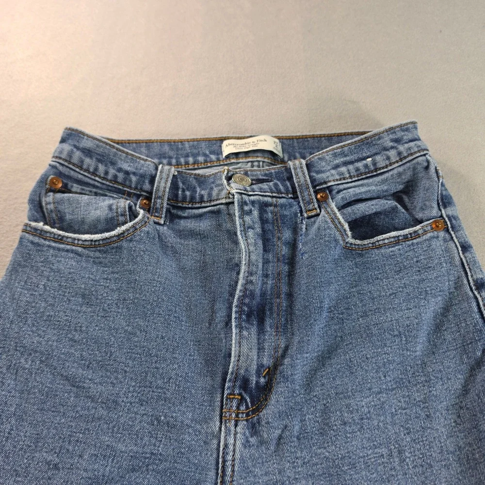Abercrombie & Fitch Ankle Straight Ultra High Rise Jeans Blue Women 27 4R